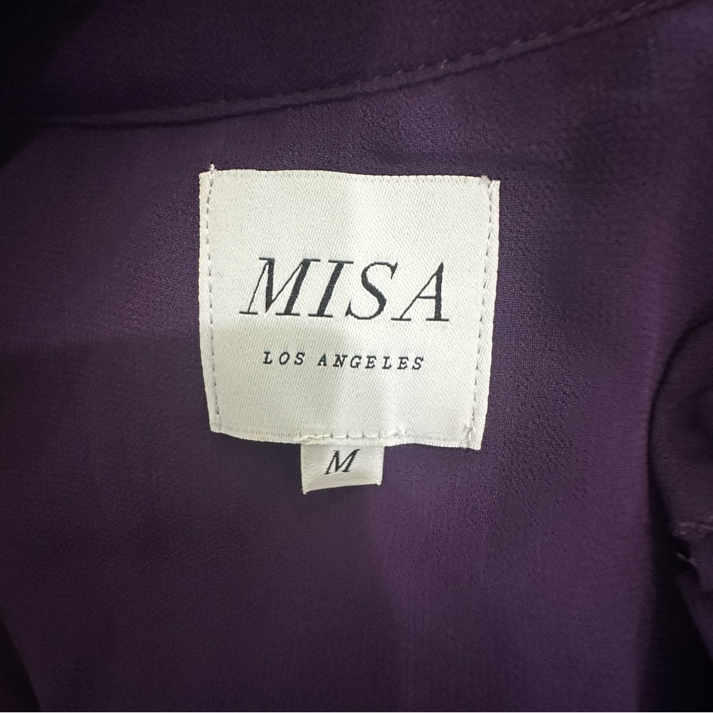 MISA Los Angeles Imelda Ruffle Tiered Mini Dress Purple Sleeveless Medium - Picture 12 of 15